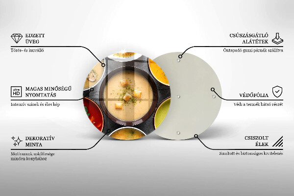 Tábua de cortar de vidro Sopas coloridas