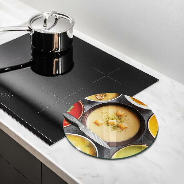 Tábua de cortar de vidro Sopas coloridas