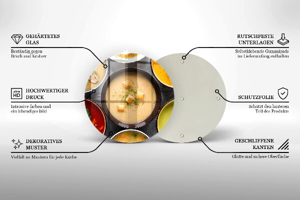 Tábua de cortar de vidro Sopas coloridas