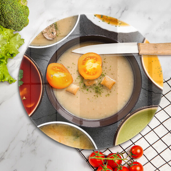 Tábua de cortar de vidro Sopas coloridas