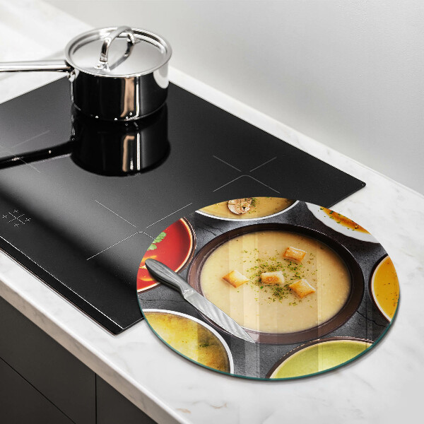 Tábua de cortar de vidro Sopas coloridas