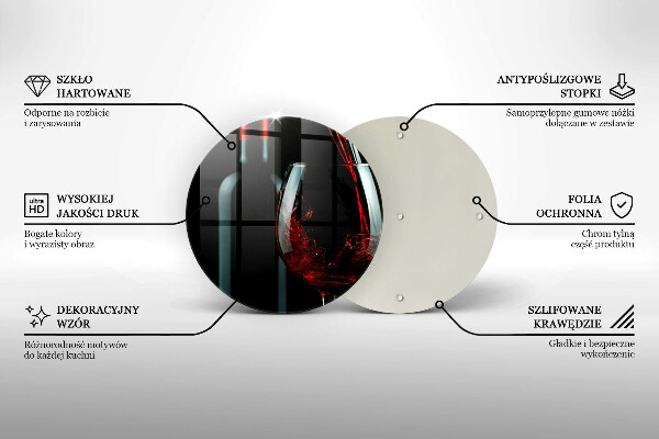 Tábua para cozinha Uma garrafa de vinho e um copo