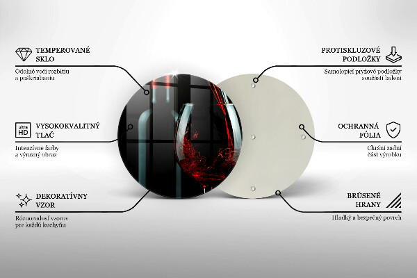 Tábua para cozinha Uma garrafa de vinho e um copo