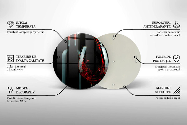 Tábua para cozinha Uma garrafa de vinho e um copo