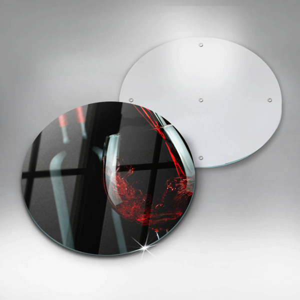 Tábua para cozinha Uma garrafa de vinho e um copo