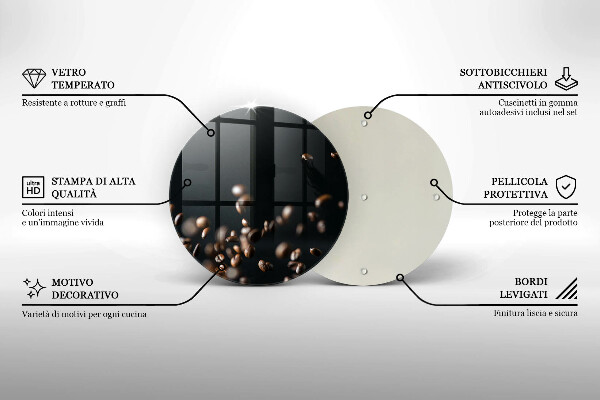 Tábua de cortar alimentos Grãos de café caindo