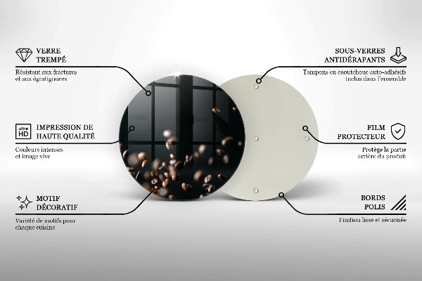 Tábua de cortar alimentos Grãos de café caindo