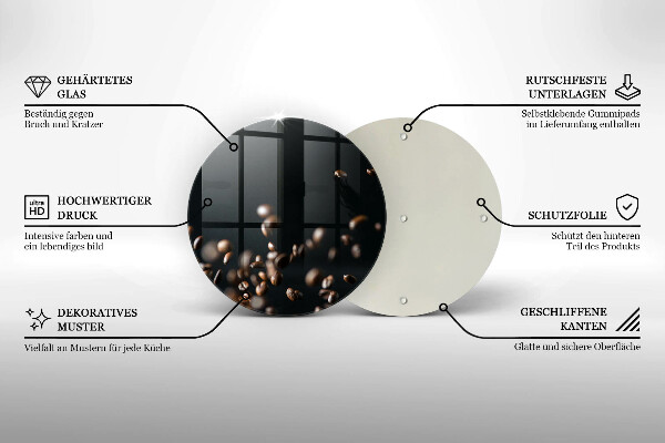 Tábua de cortar alimentos Grãos de café caindo