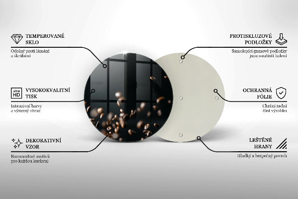 Tábua de cortar alimentos Grãos de café caindo