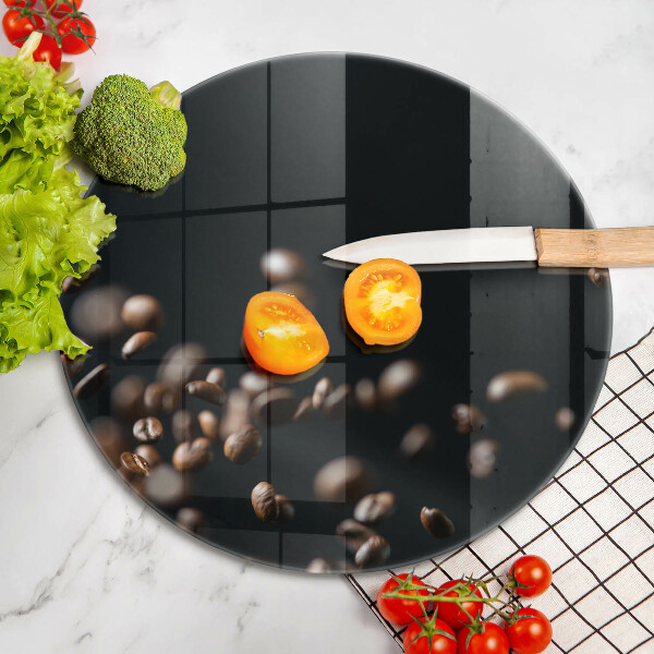 Tábua de cortar alimentos Grãos de café caindo