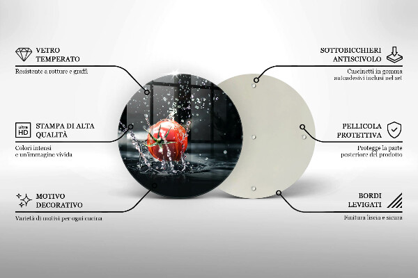 Tábua de cortar alimentos Tomate na água