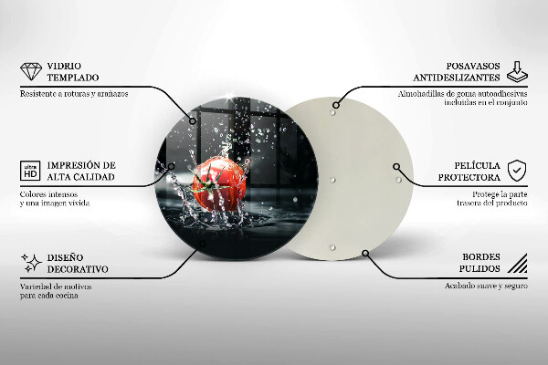 Tábua de cortar alimentos Tomate na água