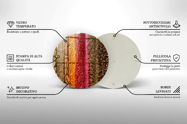 Tábua de vidro Especiarias coloridas