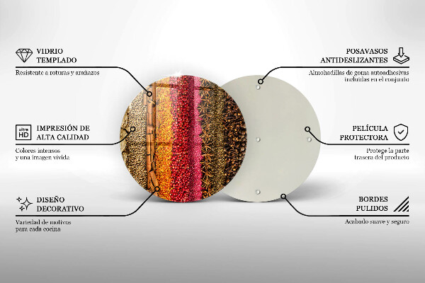 Tábua de vidro Especiarias coloridas