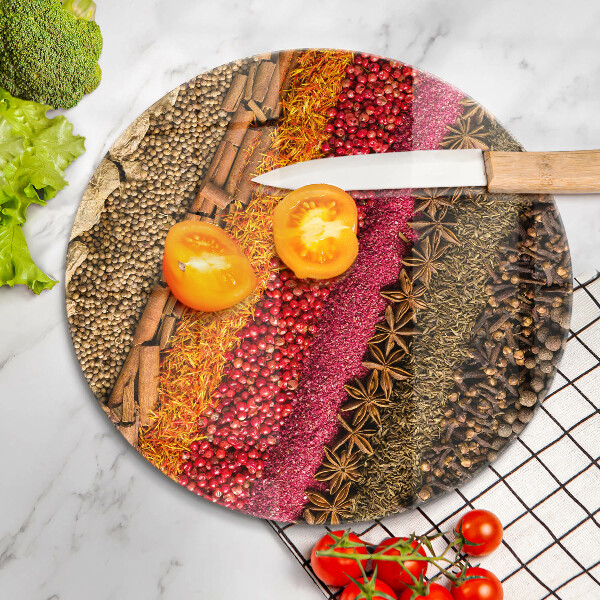 Tábua de vidro Especiarias coloridas