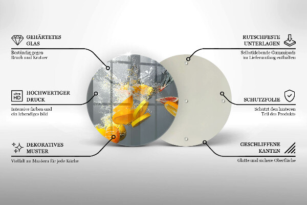 Tábua de cortar alimentos Limões em água