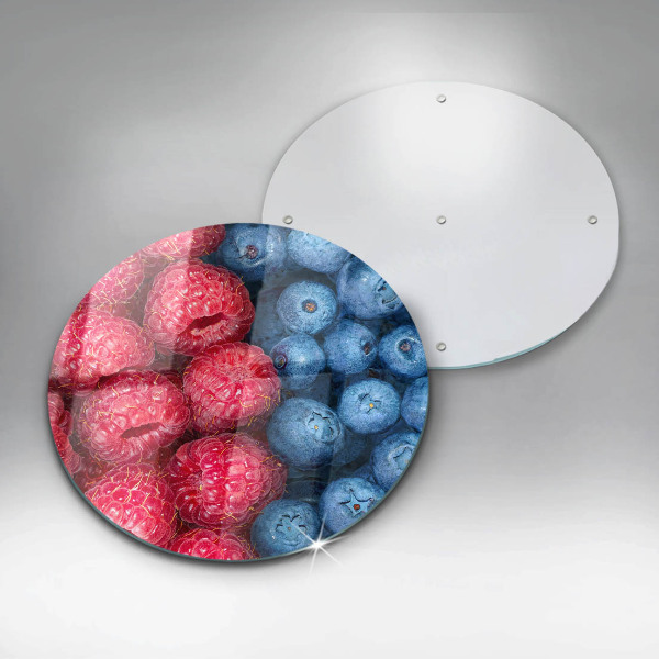 Tábua de vidro Framboesas e mirtilos