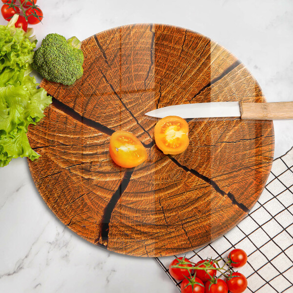 Tábua cozinha Estrutura do tronco de madeira