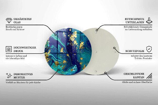 Tábua de cortar Abstração com ouro