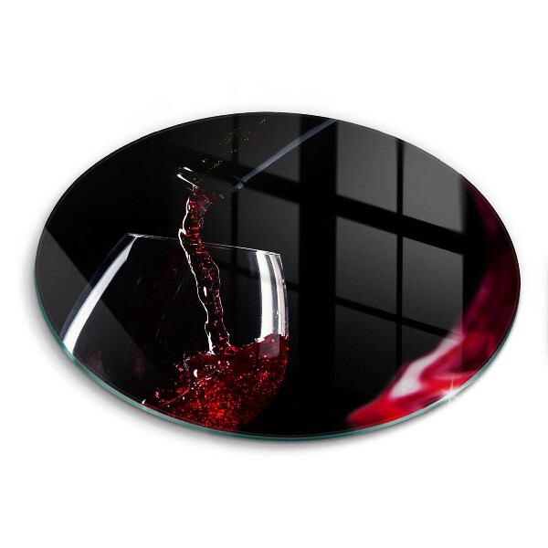 Tábua de vidro Um copo de vinho tinto