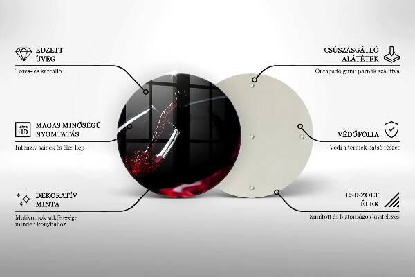 Tábua de vidro Um copo de vinho tinto