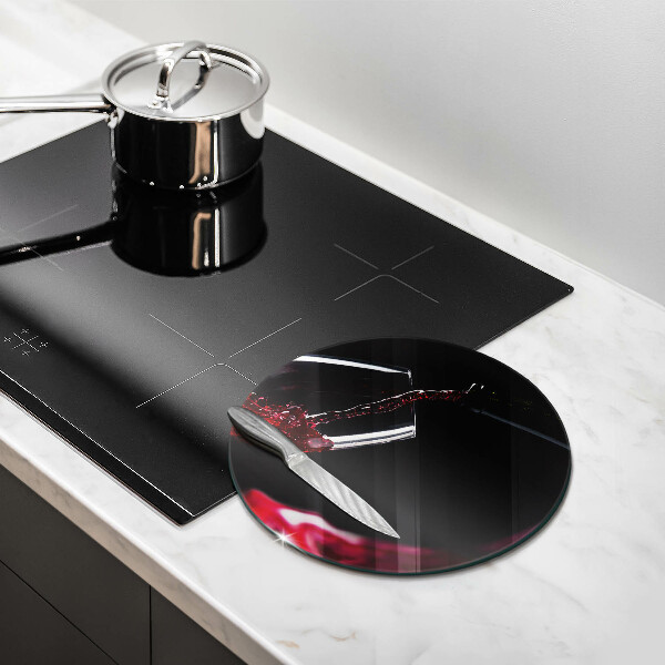 Tábua de vidro Um copo de vinho tinto