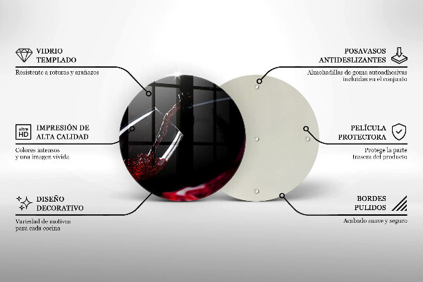 Tábua de vidro Um copo de vinho tinto