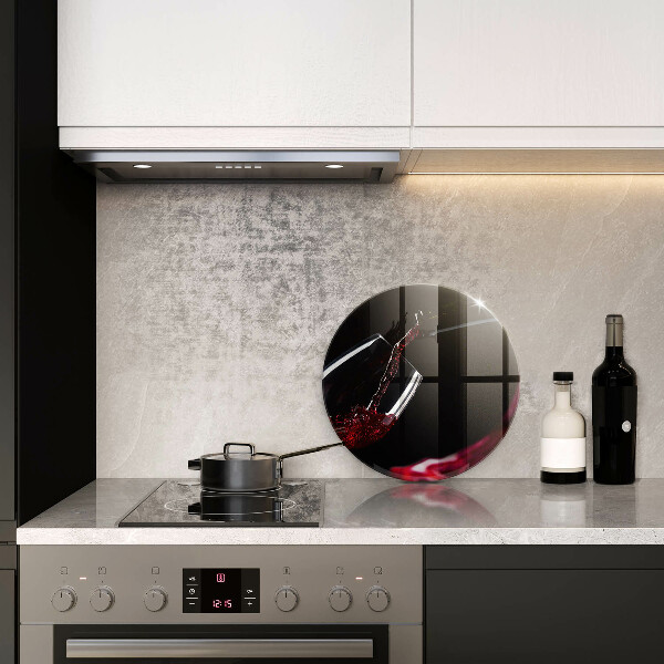 Tábua de vidro Um copo de vinho tinto