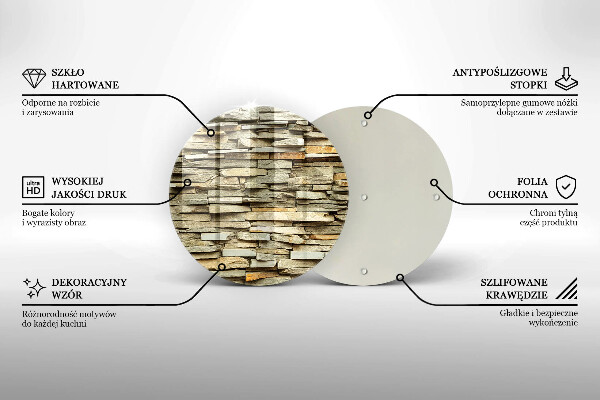 Tábua de corte de vidro Pedras decorativas