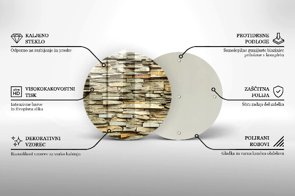 Tábua de corte de vidro Pedras decorativas