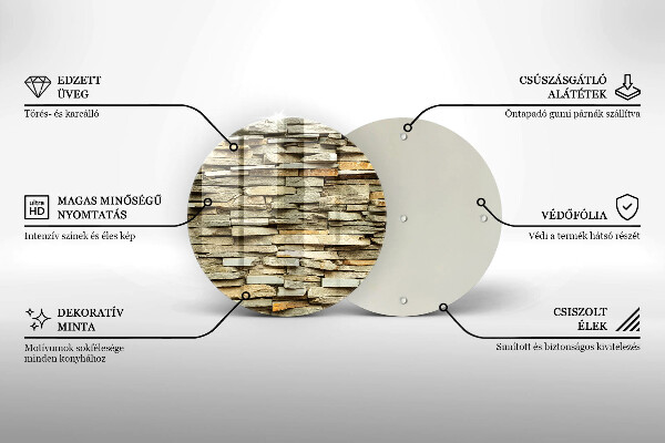 Tábua de corte de vidro Pedras decorativas