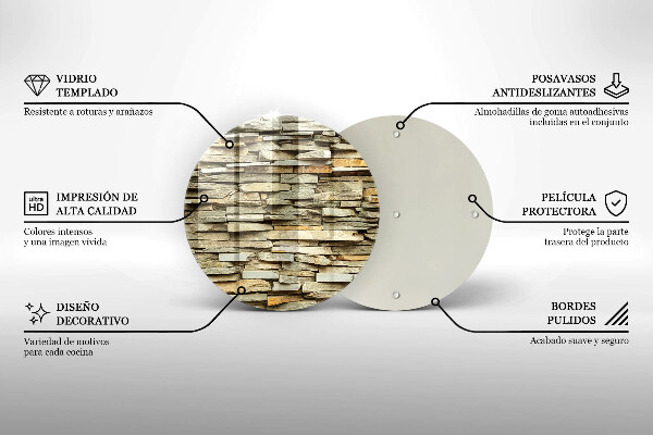 Tábua de corte de vidro Pedras decorativas