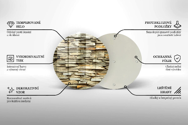 Tábua de corte de vidro Pedras decorativas