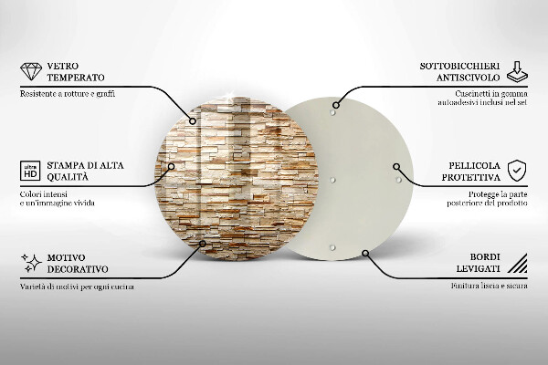 Tábua de vidro Textura de pedras decorativas