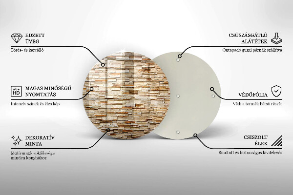 Tábua de vidro Textura de pedras decorativas