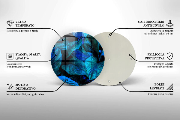 Tábua de cortar alimentos Folhas de vegetação da selva