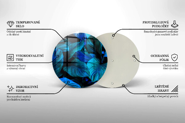 Tábua de cortar alimentos Folhas de vegetação da selva