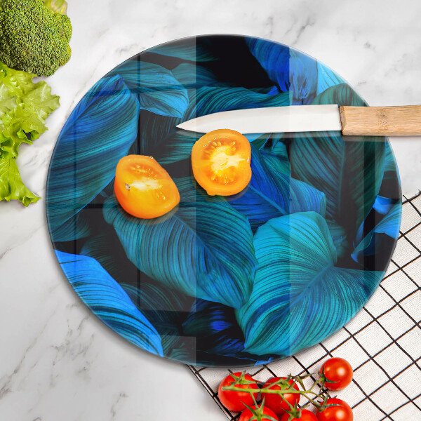 Tábua de cortar alimentos Folhas de vegetação da selva