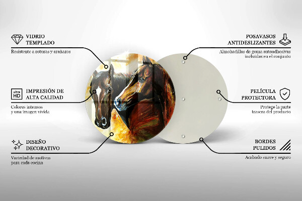 Tábua para cozinha Animais cavalos