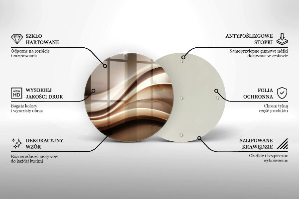 Tábua de vidro Linhas suaves de abstração