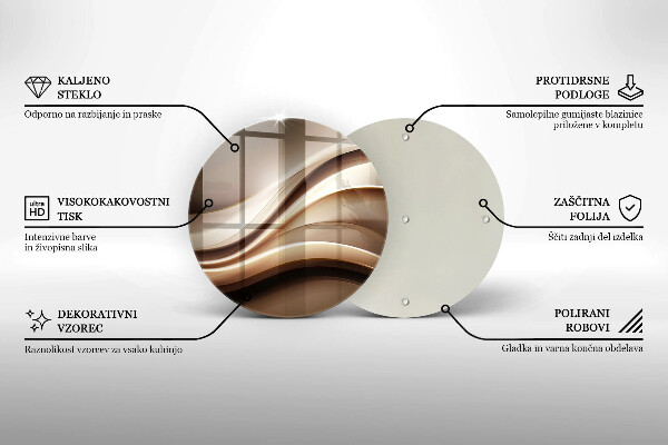 Tábua de vidro Linhas suaves de abstração