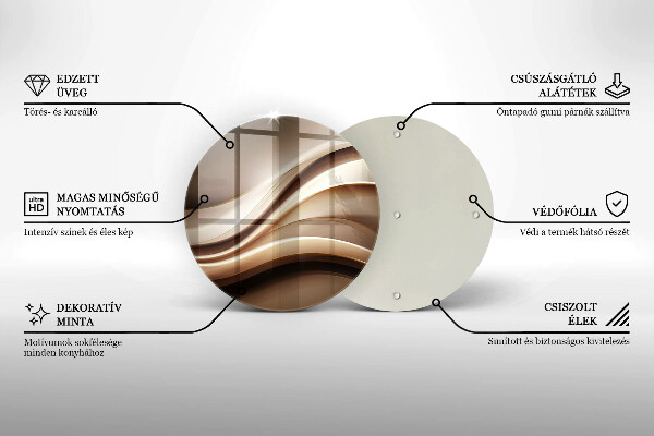 Tábua de vidro Linhas suaves de abstração