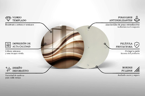 Tábua de vidro Linhas suaves de abstração