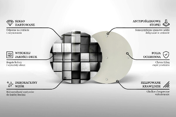 Tábua para corte Quadrados 3D abstratos