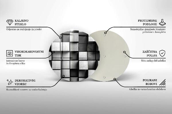 Tábua para corte Quadrados 3D abstratos