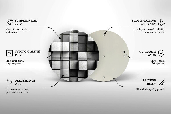 Tábua para corte Quadrados 3D abstratos