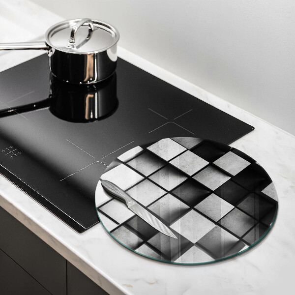 Tábua para corte Quadrados 3D abstratos