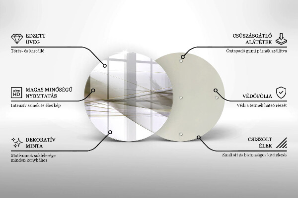 Tábua para cozinha Design de linhas abstratas