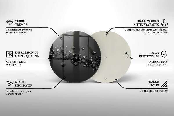 Tábua de vidro Formas abstratas 3D