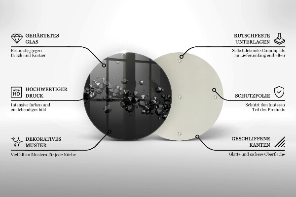 Tábua de vidro Formas abstratas 3D